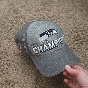 NFL Seattle Seahawks Gray Super Bowl Champions Adjustable Wool Blend Cap Hat New